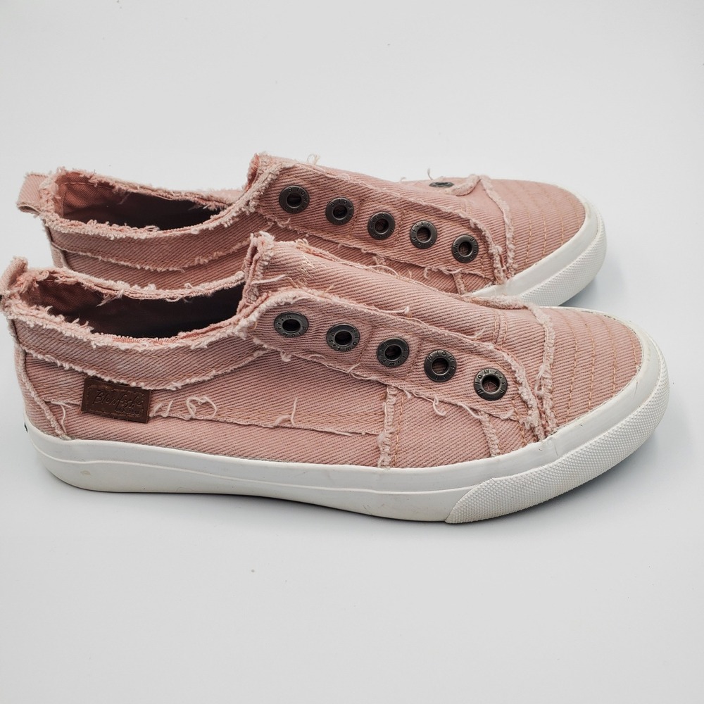 Blowfish Malibu Marley Pink Canvas Slip On Sneakers Womens 7.5 ZS0011 Distressed